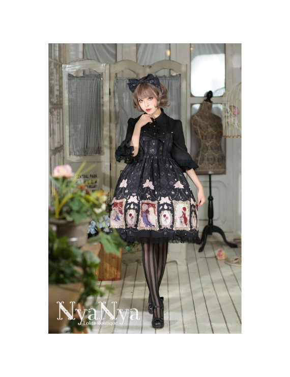 Black Bear Prince High Waist Hanging Neck Lolita Dress 