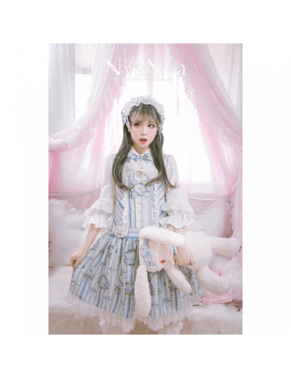 Bear Prince Printed lace strap Sling Skirt Lolita Dress