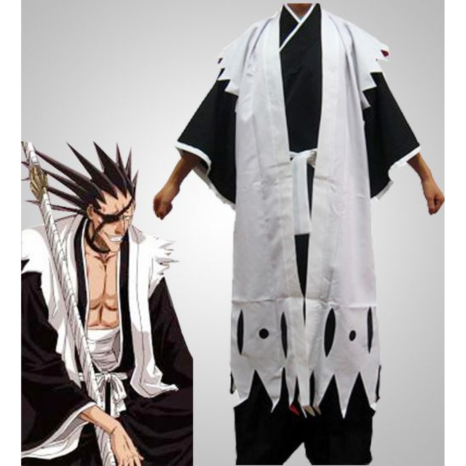 Bleach 11th Division Captain Zaraki Kenpachi Cosplay Outfits ( free