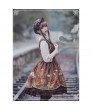 Long sleeve High Waist Hanging Neck Lolita Dress 