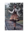 Long sleeve High Waist Hanging Neck Lolita Dress 