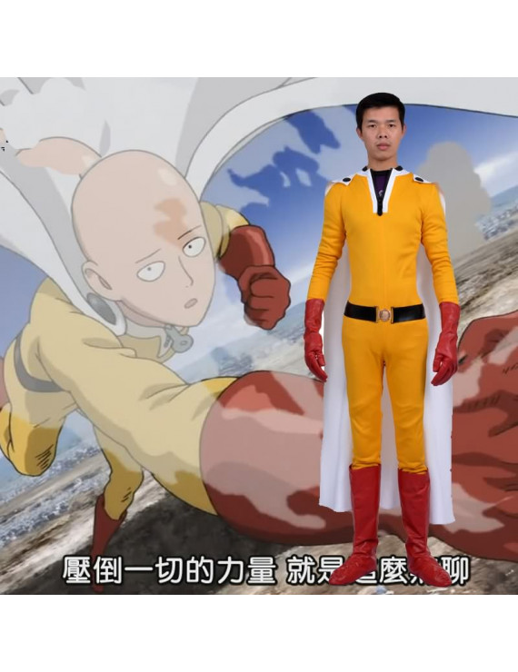 One Punch Man Saitama Caped Onesies Cosplay Costume