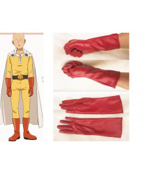 One Punch Man Saitama Red Pu Leather Gloves