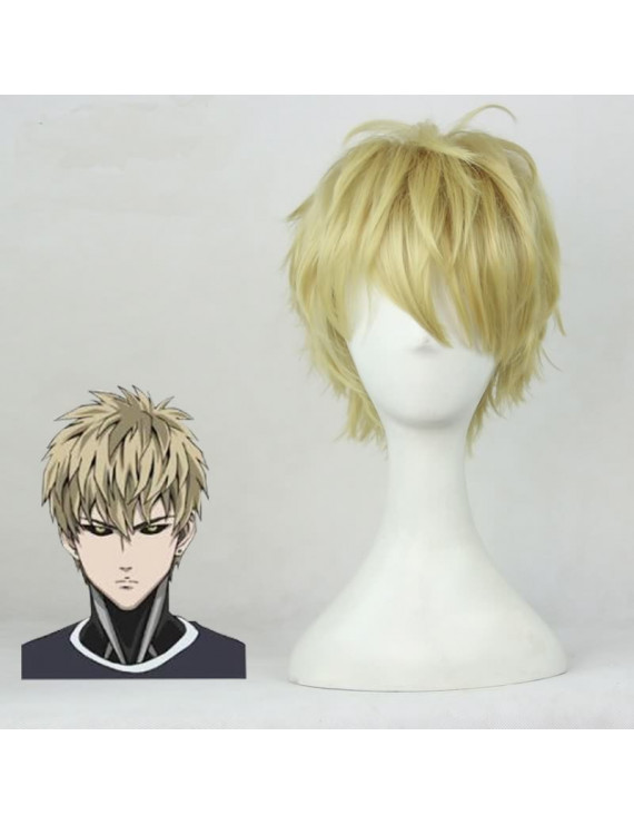 One Punch Man Genos Golden Short Cosplay Wig