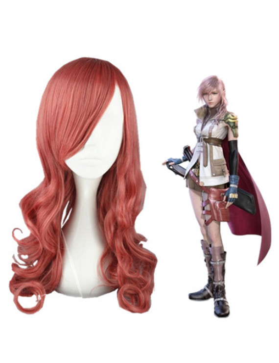 Final Fantasy Eclair Farron Pink Long Wavy Cosplay Wig