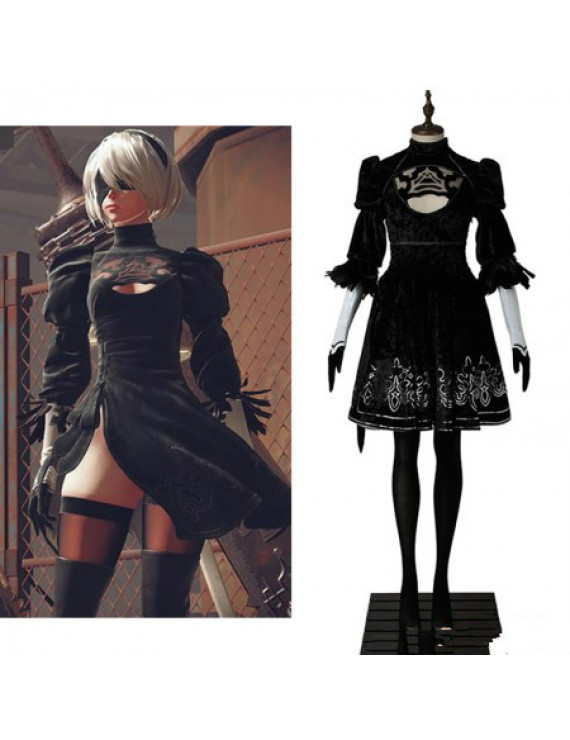 Nier Automate YoRHa No. 2 Type B Black Suit Dress Cosplay Costumes