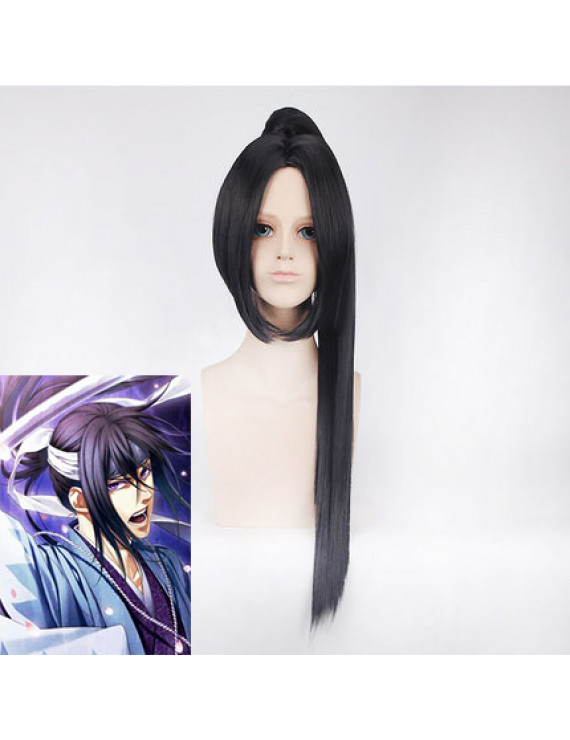 Hakuouki Hijikata Toshizo 80cm Ponytail Black Cosplay Wig