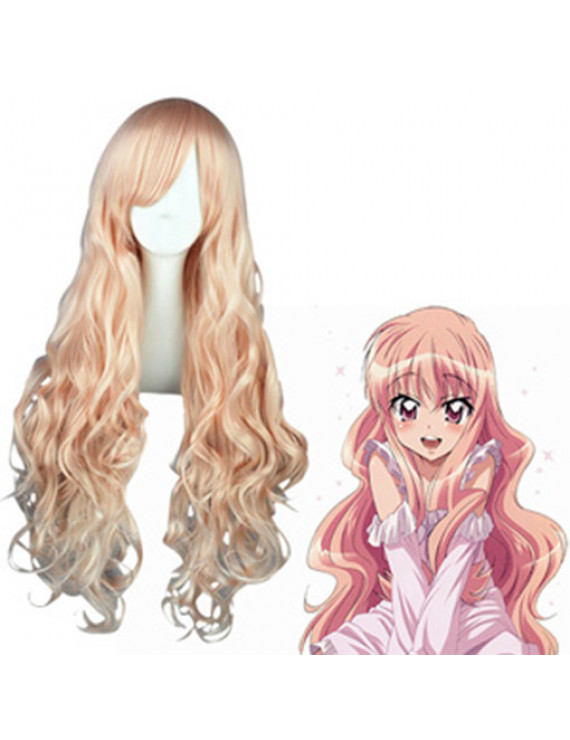 Zero No Tsukaima Louise Light Pink Long Curly Cosplay Wig