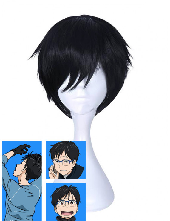 Yuri On Ice Yuri Katsuki Black Short Cosplay Wig