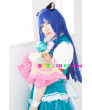 When They Cry Furude Rika Blue Long Straight Cosplay Wig