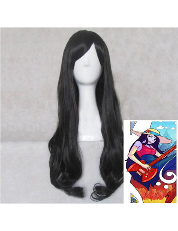 Adventure Time Marceline Abadeer the Vampire Queen Long Black Cosplay Wig