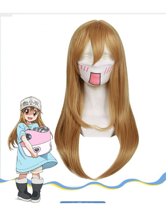 Cells At Work Platelet Long Brown Cosplay Wig