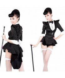 Adult Ladies Tuxedo Magician Cosplay Halloween Costumes 