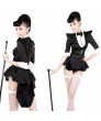 Adult Ladies Tuxedo Magician Cosplay Halloween Costumes 