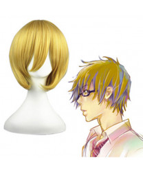 Bakuman Takagi Akito Golden Short Straight Cosplay Wigs