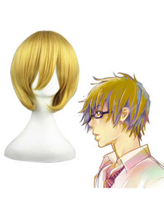 Bakuman Takagi Akito Golden Short Straight Cosplay Wigs