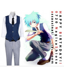 Assassination Classroom Shiota Nagisa Vest Shirt Pants Japan Anime Cosplay Costume