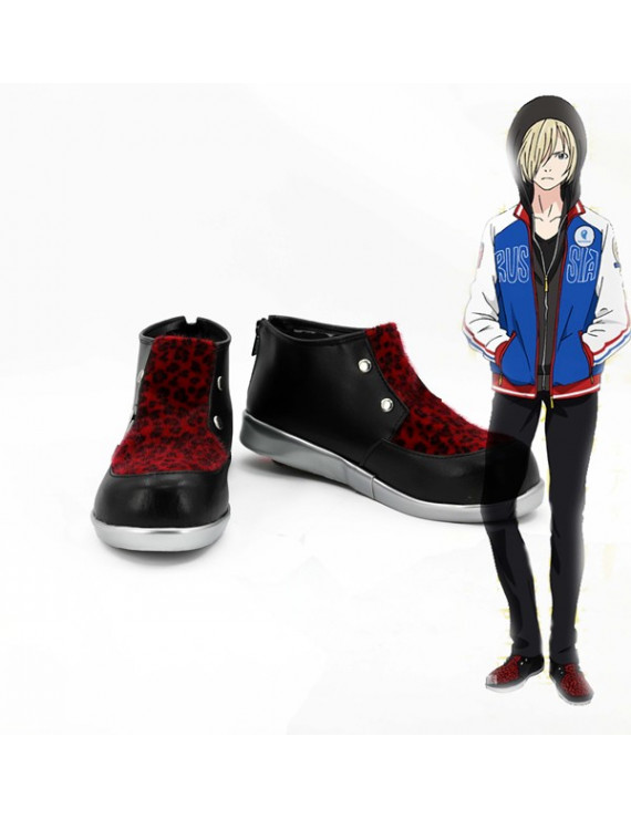 Yuri On Ice Plisetsky Yuri Black Red Cosplay Shoes