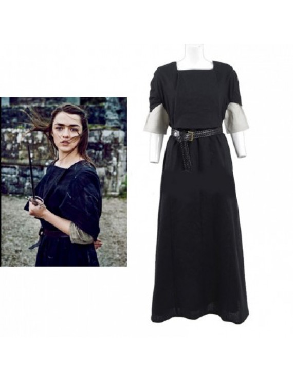 Game Of Thrones Arya Stark Black Dress Cosplay Costume
