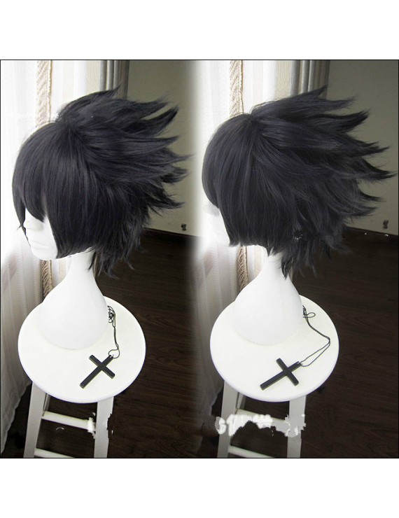 Naruto Uchiha Sasuke Ink Cyan Short Anime Cosplay Wig