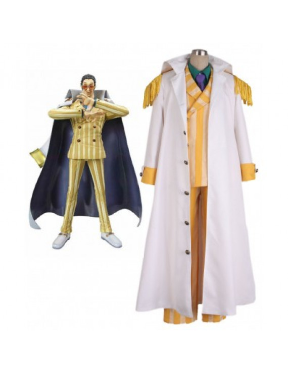 One Piece Kprusoian Yellow Monkey Navy Admiral Uniform Cosplay Costume