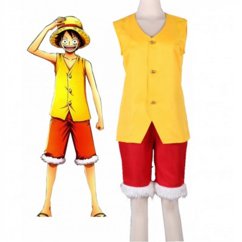 One Piece Monkey D. Luffy Summer Clothing Cosplay Costume ( free