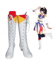 AKB48 Fortune Cookie in Love Female White PU Cosplay Boots Shoes