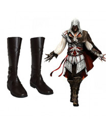 Assassin's Creed Ezio Auditore Brown PU Cosplay Boots