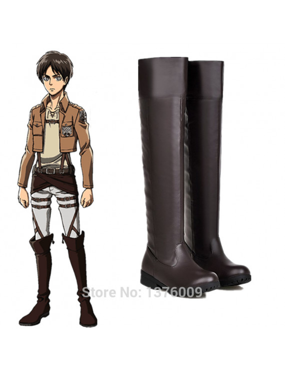 Attack on Titan Eren Yeager PU Cosplay Boots Shoes