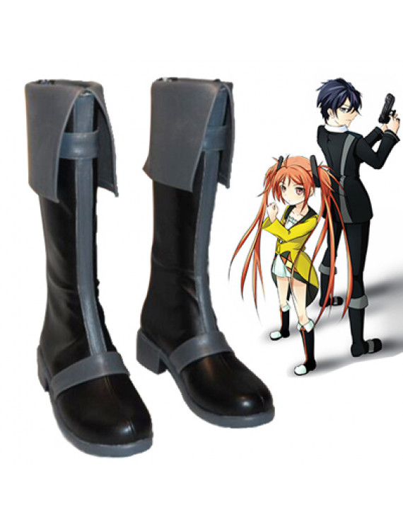 Black Bullet Satomi Rentaro Japan Anime PU Cosplay Shoes