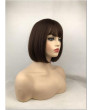 Brown Short Straight Bob Synthetic Hair Full Women Wig