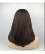 Brown Red Medium Length Straight Bob Synthetic Hair Full Women Wig