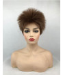 Short Light Brown Heat Resistant Fiber Party Full Wig 