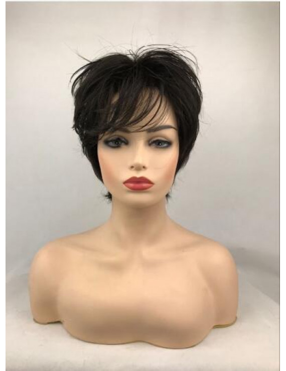 Short Brown Synthetic Hair Full Wigs