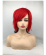 Capless Short Layered Straight Synthetic Hair Full Wig with Side Bangs