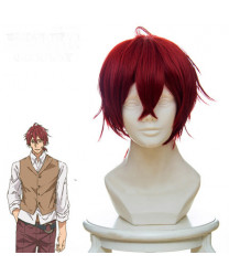 Violet Evergarden Hawkins Short Layered Wine Red Styled Cosplay Wig