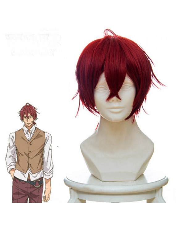 Violet Evergarden Hawkins Short Layered Wine Red Styled Cosplay Wig