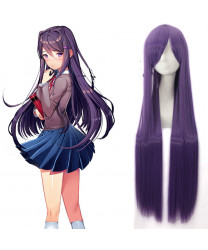 Doki Doki Literature Club! Yuri Long Purple Synthetic Hair Cosplay Wig