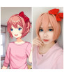 Doki Doki Literature Club ! Sayori Pink Cosplay Wig