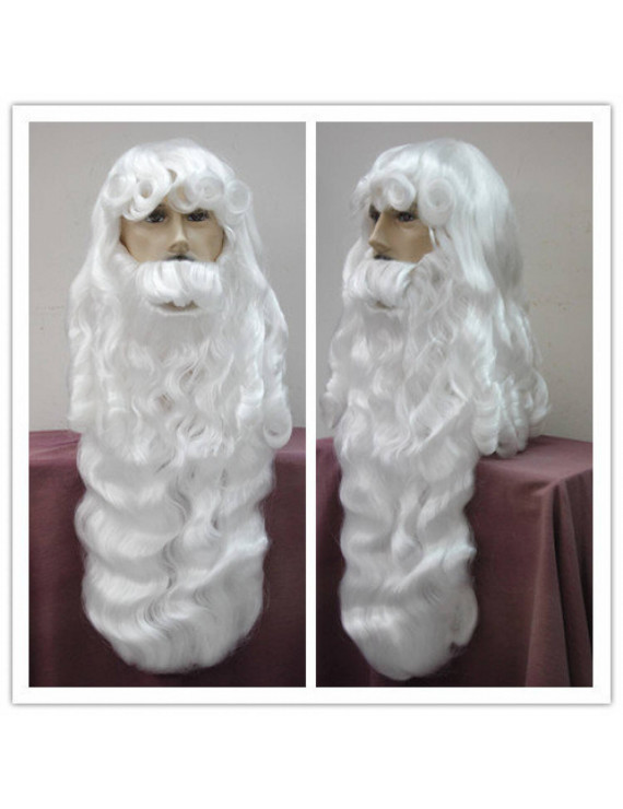 2018 Santa Claus Wig Beard Set Heat Resistant Fiber Christmas Party Wig