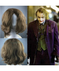 The Dark Knight Joker Short Brown Curly Styled Cosplay Wig