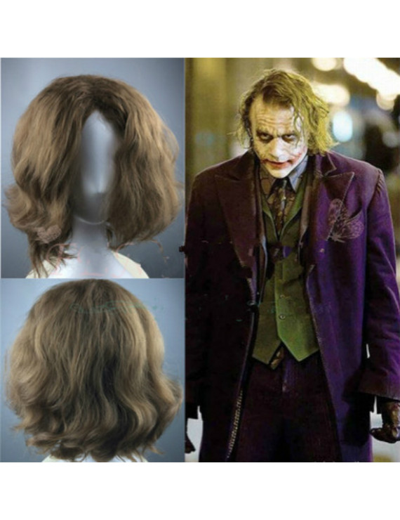 The Dark Knight Joker Short Brown Curly Styled Cosplay Wig