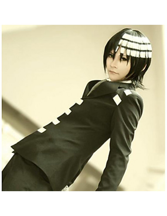 Soul Eater Death the kid Short Black White Cosplay Wig