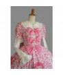 White and Pink Medium-length Long Sleeves Cotton Lolita Dress