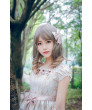 Apricot Short Sleeves Cotton Chiffon Sweet Lolita Dress Cosplay Costume