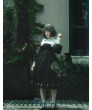 Sweet Cross Embroidery Black And White Lolita Dress for Women