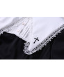 Sweet Cross Embroidery Black And White Lolita Dress for Women