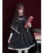 Retro Black Gothic Lolita Long Sleeves Dress And Shawl