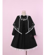 Retro Black Gothic Lolita Long Sleeves Dress And Shawl