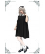 Sweet Black Gothic Lolita Short Sleeves Sweater Dress jumper